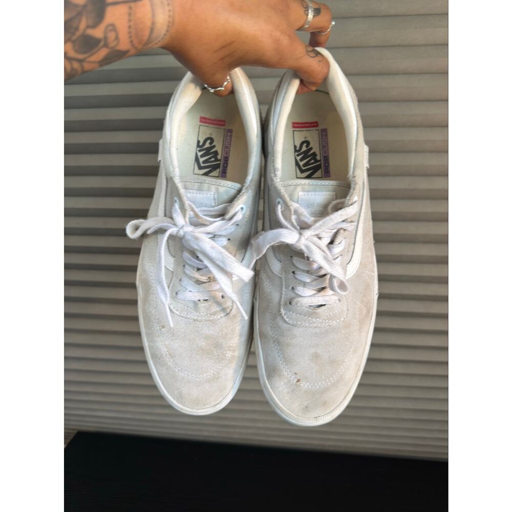 Vans SK8-Low PopCush White Suede Canvas Skate Shoes Men’s US 12 EU 46 - Picture 8 of 10